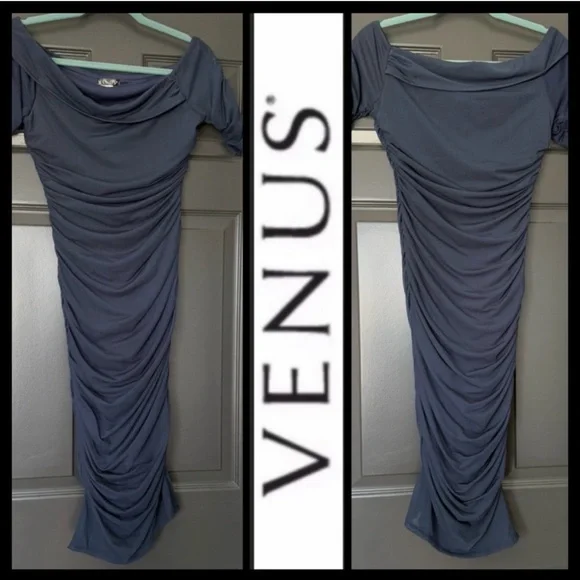 VENUS One Shoulder Navy Dress - Picture 6 of 9